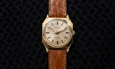 Bulova Selfwinding - Octagonal Case Cut in Eight Facets - Champagne Sunburst Dial - 1966