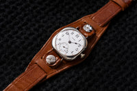 Illinois Trench Watch - Sterling Silver Cushion - Enamel Dial with Red Minutes - Circa 1913