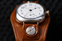 Illinois Trench Watch - Sterling Silver Cushion - Enamel Dial with Red Minutes - Circa 1913
