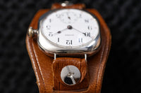 Illinois Trench Watch - Sterling Silver Cushion - Enamel Dial with Red Minutes - Circa 1913