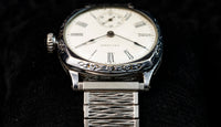 Waltham - White Enamel Dial - Engraved Spartan Case - 1904