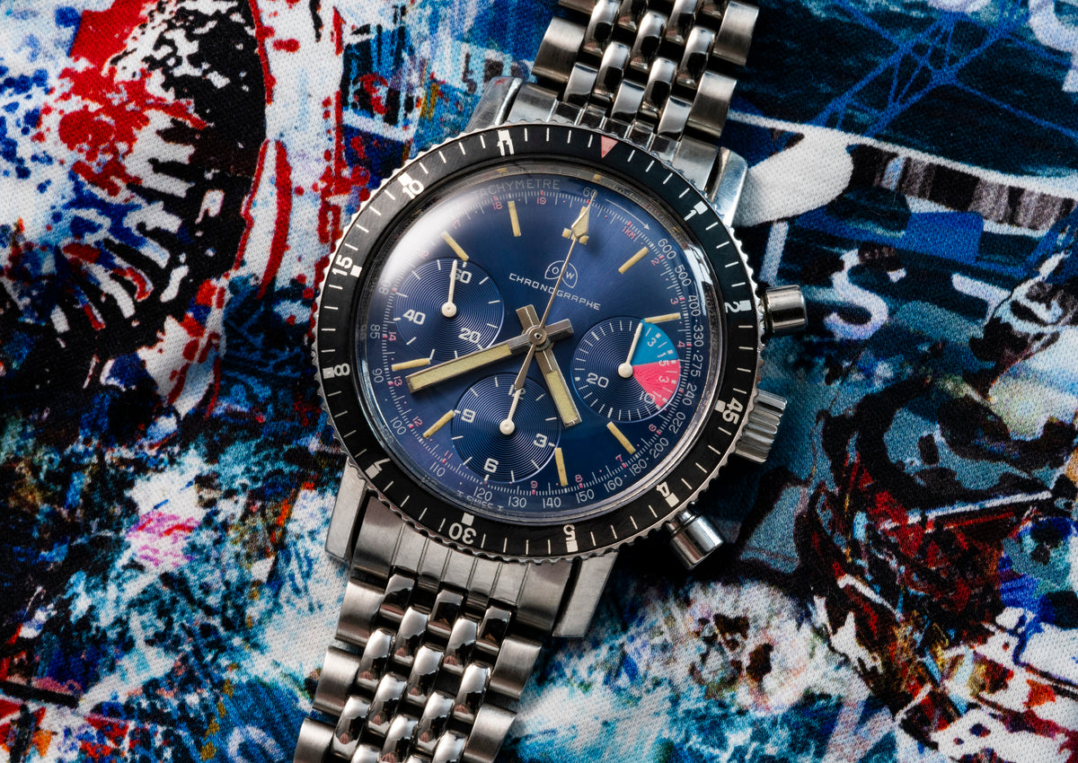 Ollech & Wajs Regatta Chronograph - Blue Dial - Valjoux 72 - VERY RARE - 1960s